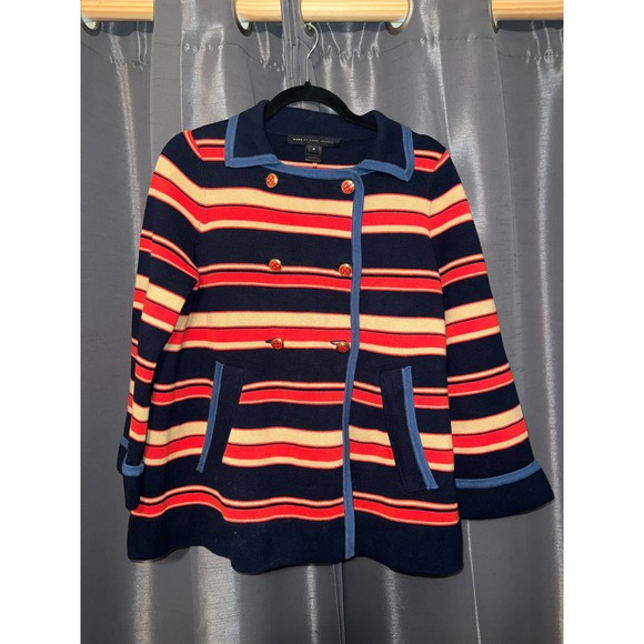 Marc By Marc Jacobs Jackets & Blazers - Marc by Marc Jacobs Kate Double Breasted Striped Cardigan Sweater Medium